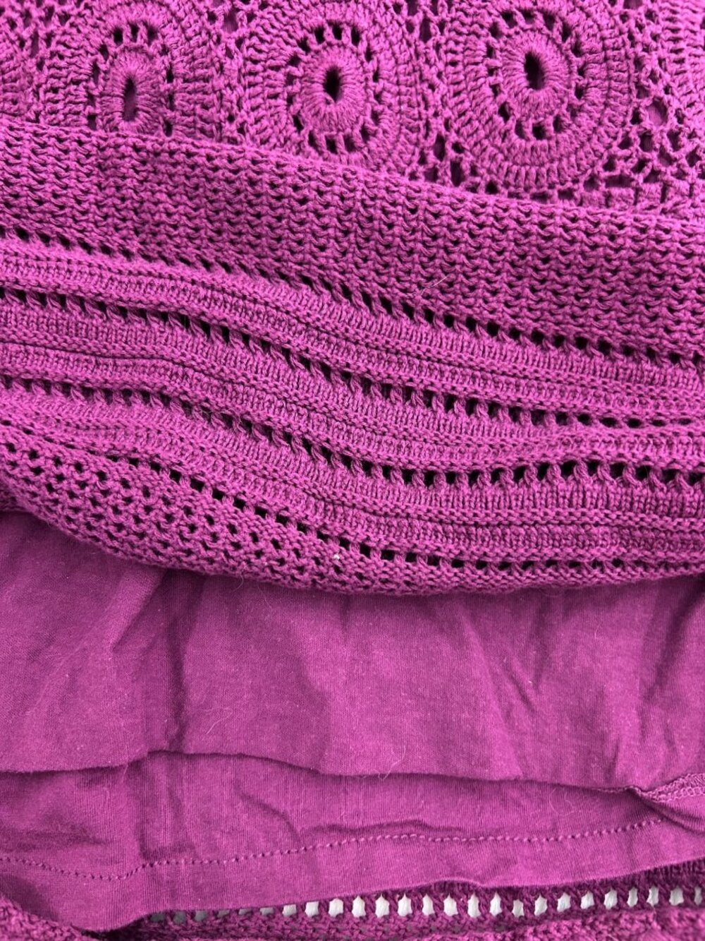 Athleta Dress Women's S Purple Cotton Blend Crochet Knit Sleeveless Casual Wear - Picture 8 of 13
